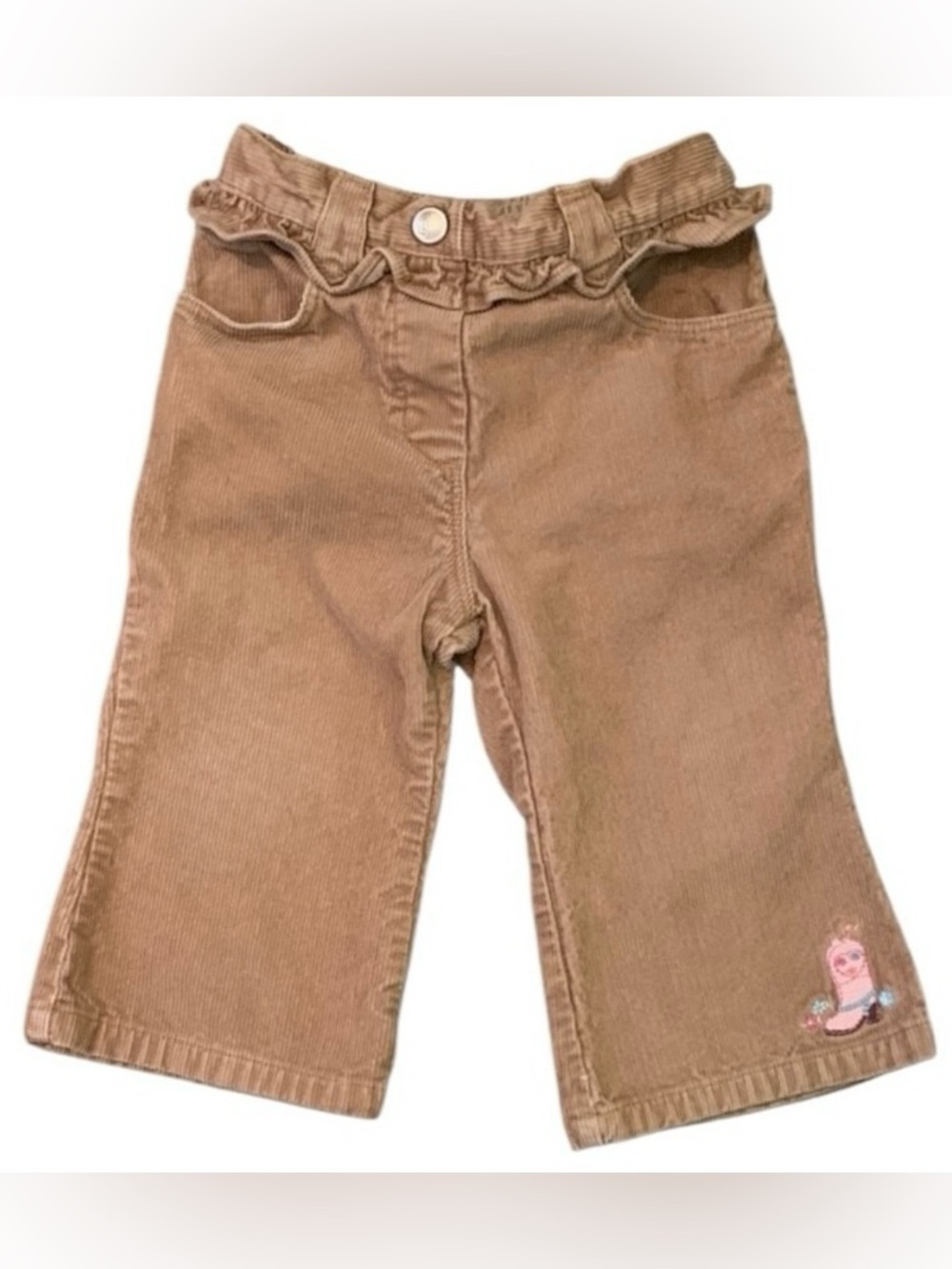 Gymboree Western Cowgirl Park City Boot Tan Corduroy Ruffle Pants 12-18 Months